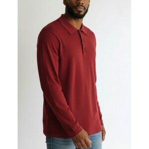 Banana Republic Factory Mens Red Long Sleeve Button-Up Shirt Size XL 100% Cotton